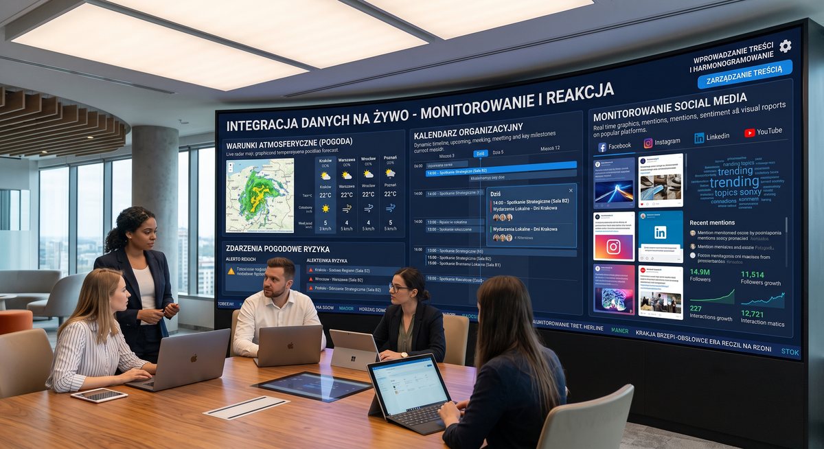 Integracja z danymi na żywo (pogoda, kalendarz, social media)